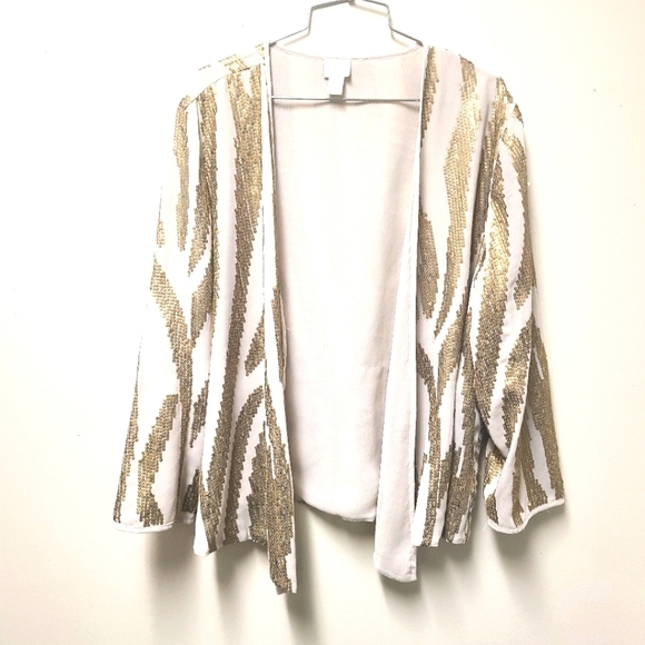 Chico's Jackets & Blazers - Chicos Embellished Artisan Zebra Jacket Sz XL Chicos size 3